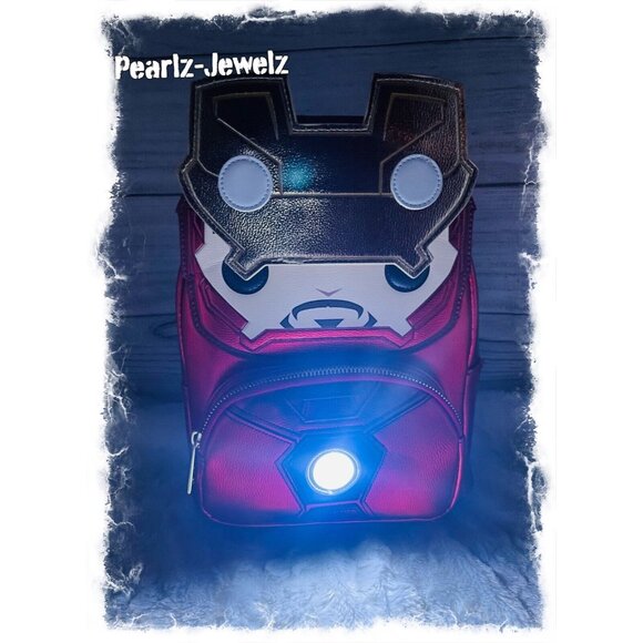 Loungefly Funko Pop! Marvel Iron Man Light Up Cosplay Figural Mini Backpack NWT main image 9